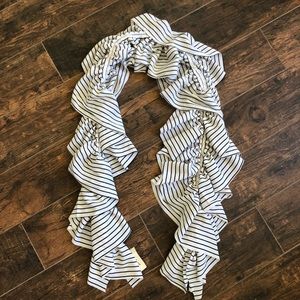 Ruched White Scarf